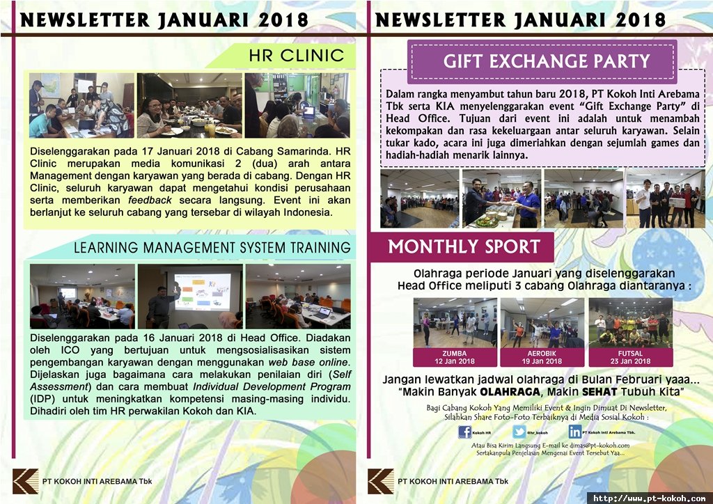 Newsletter Edisi Januari 2018