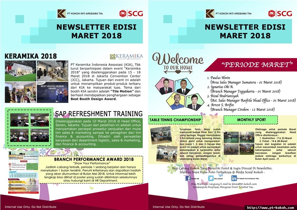 Newsletter Edisi Maret 2018