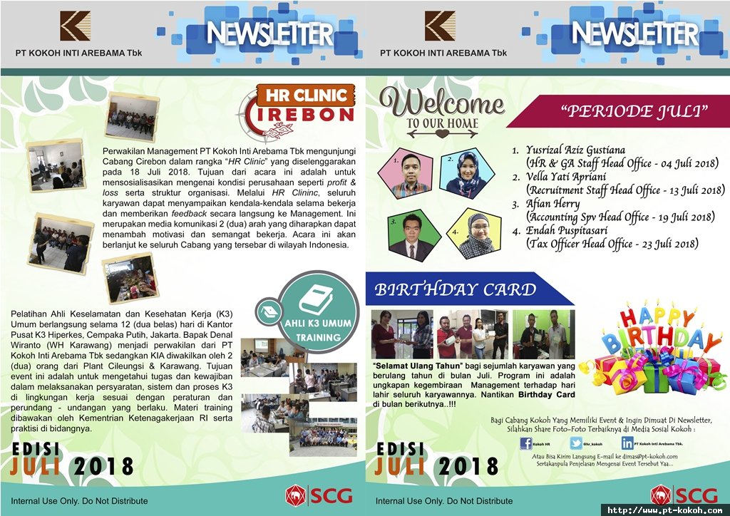 Newsletter Edisi Juli 2018