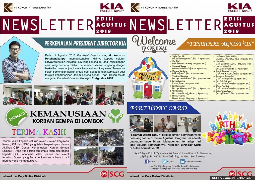 Newsletter Edisi Agustus 2018