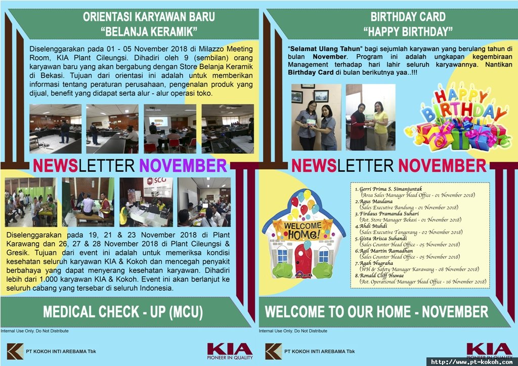 Newletter Edisi November 2018